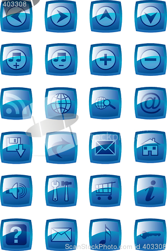 Image of Vector illustration of glossy multimedia icon set