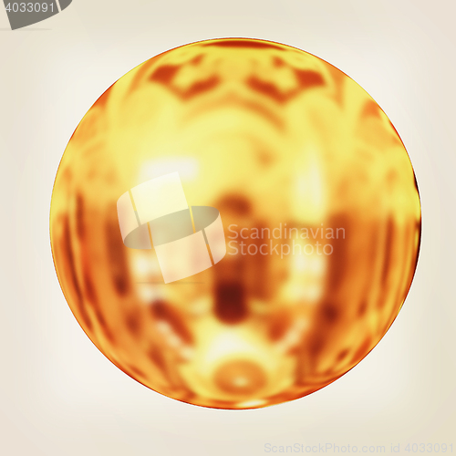 Image of Gold Ball 3d render . 3D illustration. Vintage style.