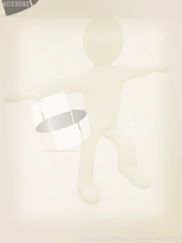 Image of 3d man isolated on white. Series: morning exercises - flexibilit