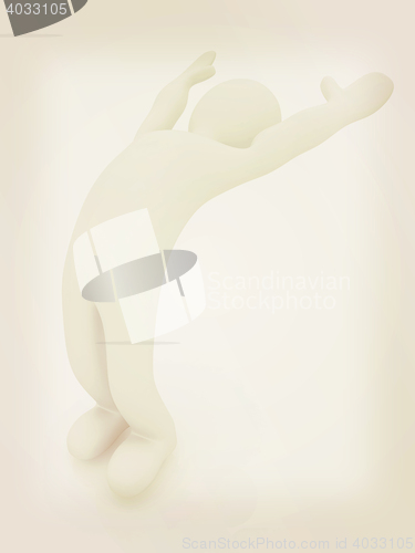 Image of 3d man isolated on white. Series: morning exercises - flexibilit