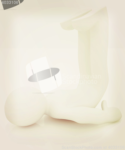 Image of 3d man isolated on white. Series: morning exercises - flexibilit