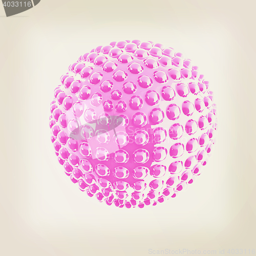 Image of Abstract glossy sphere with pimples . 3D illustration. Vintage s