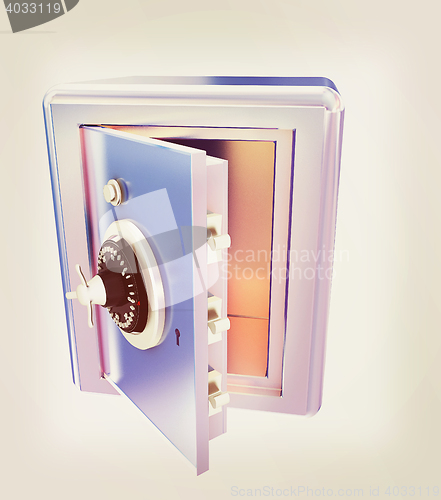 Image of Security metal safe with empty space inside . 3D illustration. V