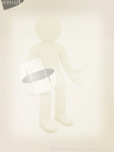 Image of 3d man isolated on white. Series: human emotions - indignation a