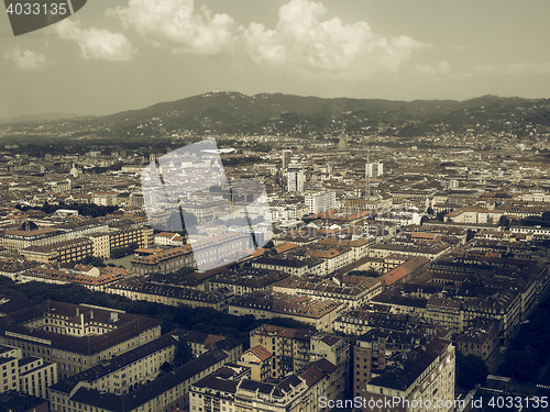 Image of Aerial view of Turin vintage desaturated