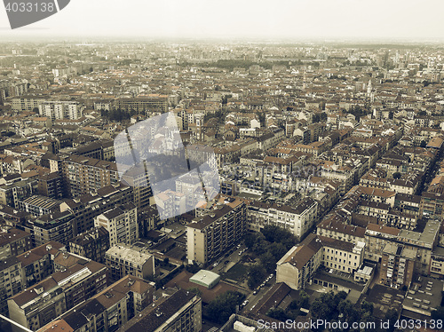 Image of Aerial view of Turin vintage desaturated