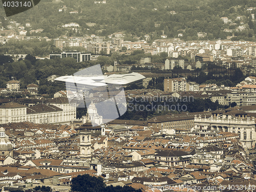 Image of Aerial view of Turin vintage desaturated