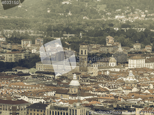 Image of Aerial view of Turin vintage desaturated