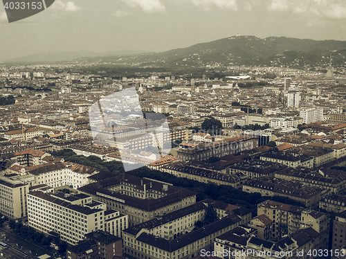 Image of Aerial view of Turin vintage desaturated