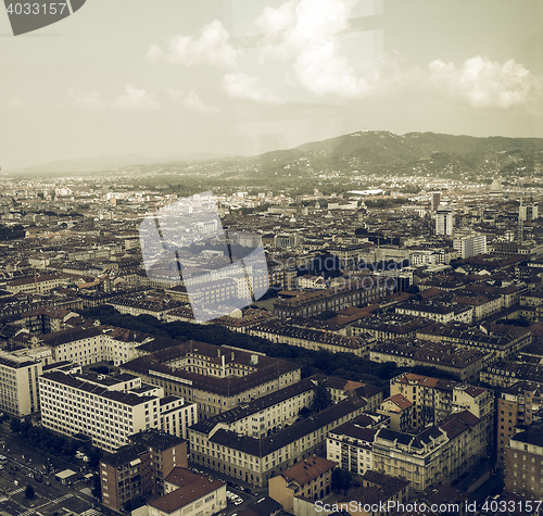 Image of Aerial view of Turin vintage desaturated