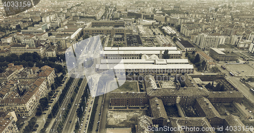 Image of Aerial view of Turin vintage desaturated