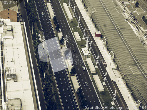 Image of Aerial view of Turin vintage desaturated