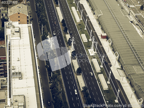 Image of Aerial view of Turin vintage desaturated