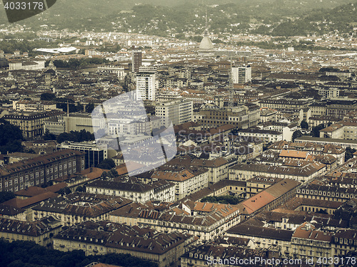 Image of Aerial view of Turin vintage desaturated