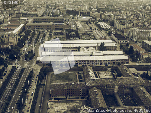 Image of Aerial view of Turin vintage desaturated