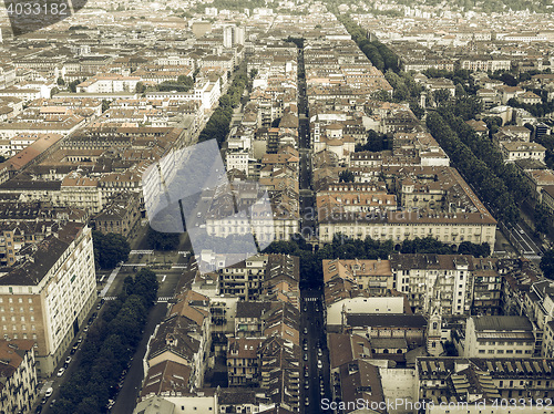 Image of Aerial view of Turin vintage desaturated