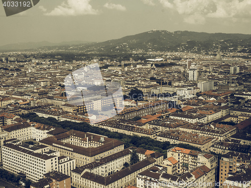 Image of Aerial view of Turin vintage desaturated