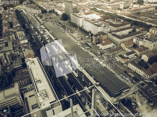 Image of Aerial view of Turin vintage desaturated