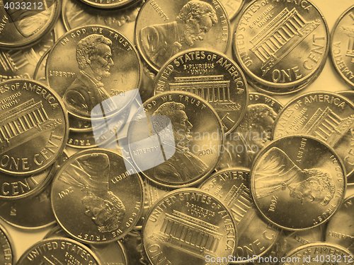 Image of Dollar coins background - vintage