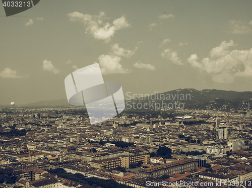 Image of Aerial view of Turin vintage desaturated