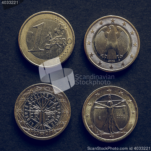 Image of Vintage Euro coins of many countries