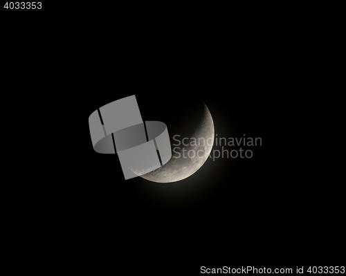 Image of Waxing Crescent Moon in Mist