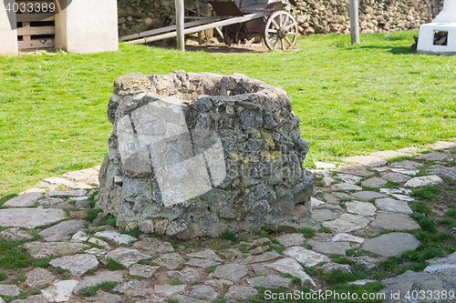 Image of Taman, Russia - March 8, 2016: Old water well drinking water, exhibit house museum in memory of the great Russian poet of stay MY Lermontov\'s Taman in September 1837