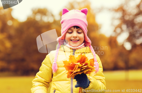 Image of happy beautiful little girl portrait outdoors