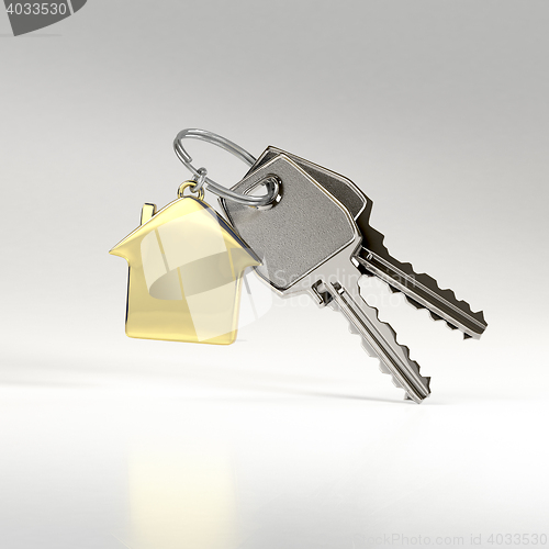 Image of Keys with a house pendant. 