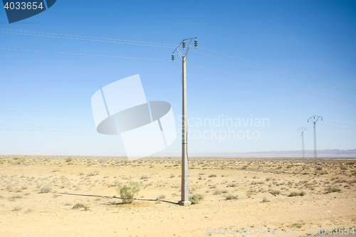 Image of Power lines in Sahara