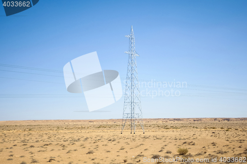 Image of Power lines in desert