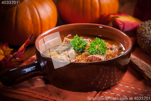 Image of Gourmet hearty goulash soup 