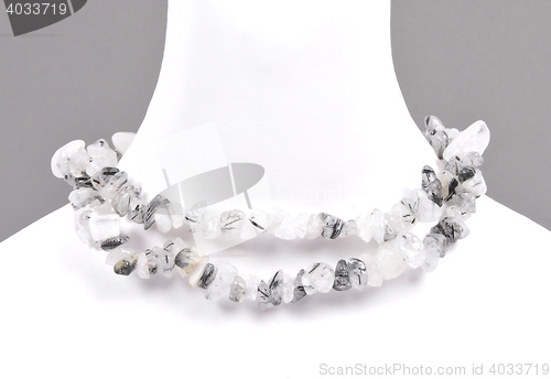 Image of Splintered tourmaline quartz chain on bust