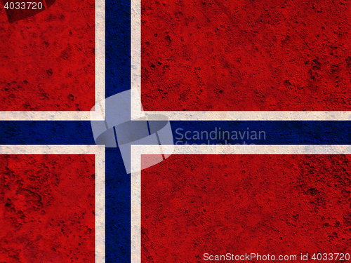 Image of Flag on rusty metal
