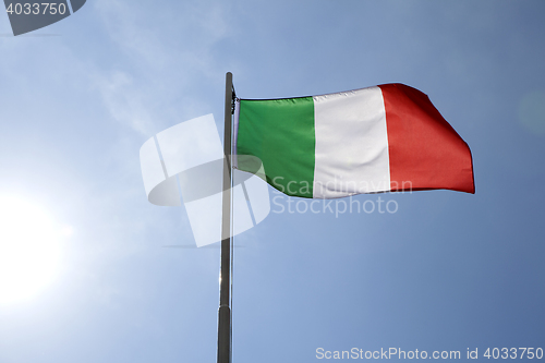 Image of National flag of Italy on a flagpole