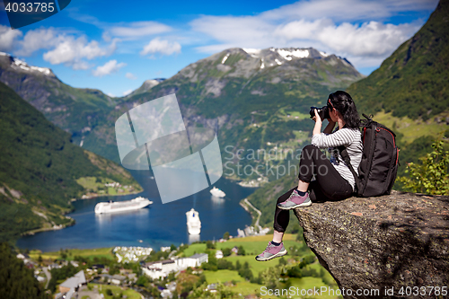 Image of Geiranger fjord, Norway.