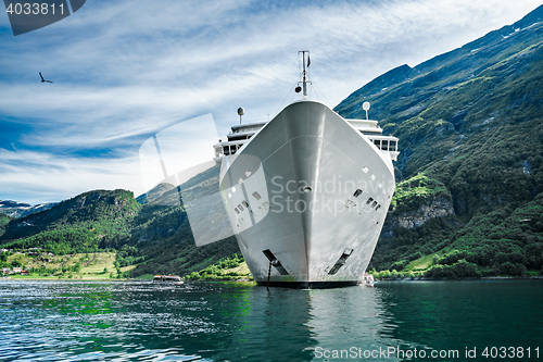 Image of Cruise Liners On Geiranger fjord, Norway