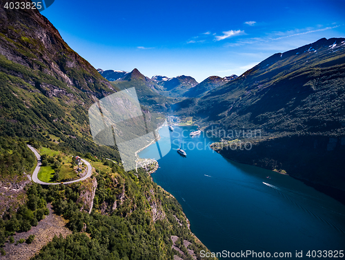 Image of Geiranger fjord, Norway.