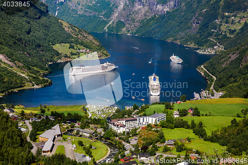 Image of Geiranger fjord, Norway.