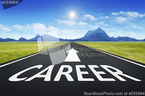 Image of road to horizon with text career