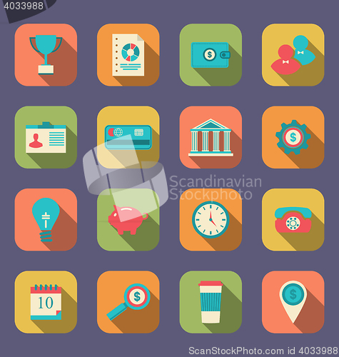 Image of Flat icons of web design objects, business, office and marketing