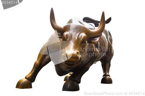 Image of Charging Bull isolated on white background.