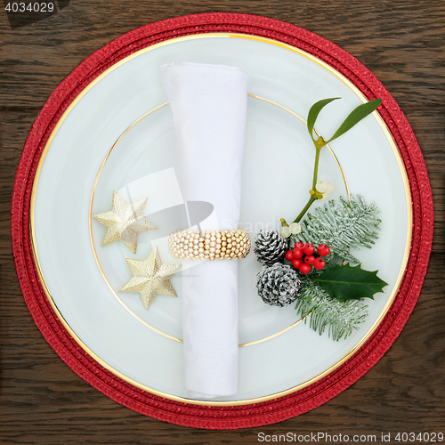 Image of Christmas Decorative Plate Setting