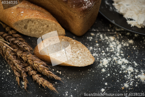 Image of Bread composition with wheats