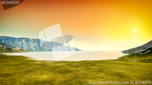 Image of nature scenery sunset background