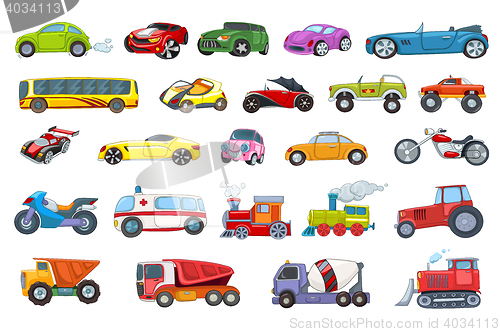 Image of Vector set of transport vehicles illustrations.
