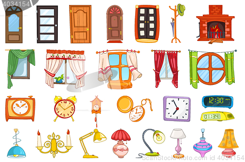 Image of Vector set of house interior objects.