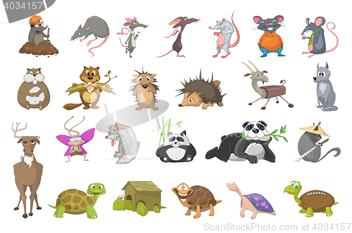 Image of Vector set of animals illustrations.