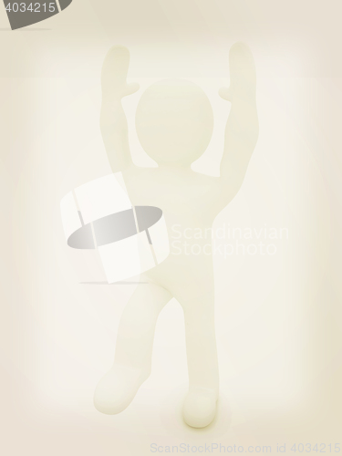 Image of 3d man isolated on white. Series: morning exercises - flexibilit