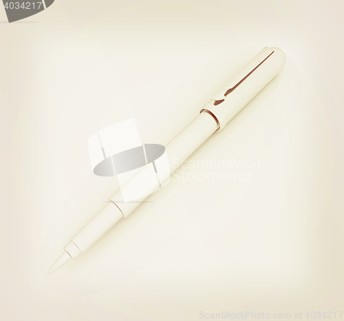 Image of Metall corporate pen design . 3D illustration. Vintage style.